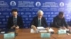 Kazakhstan - Left to right: Antonio Stango, president of Italian human rights federation, Marcin Swiecicki, Poland MP, and Yevgeny Zhovtis, rights defender. Almaty, 17April2018 